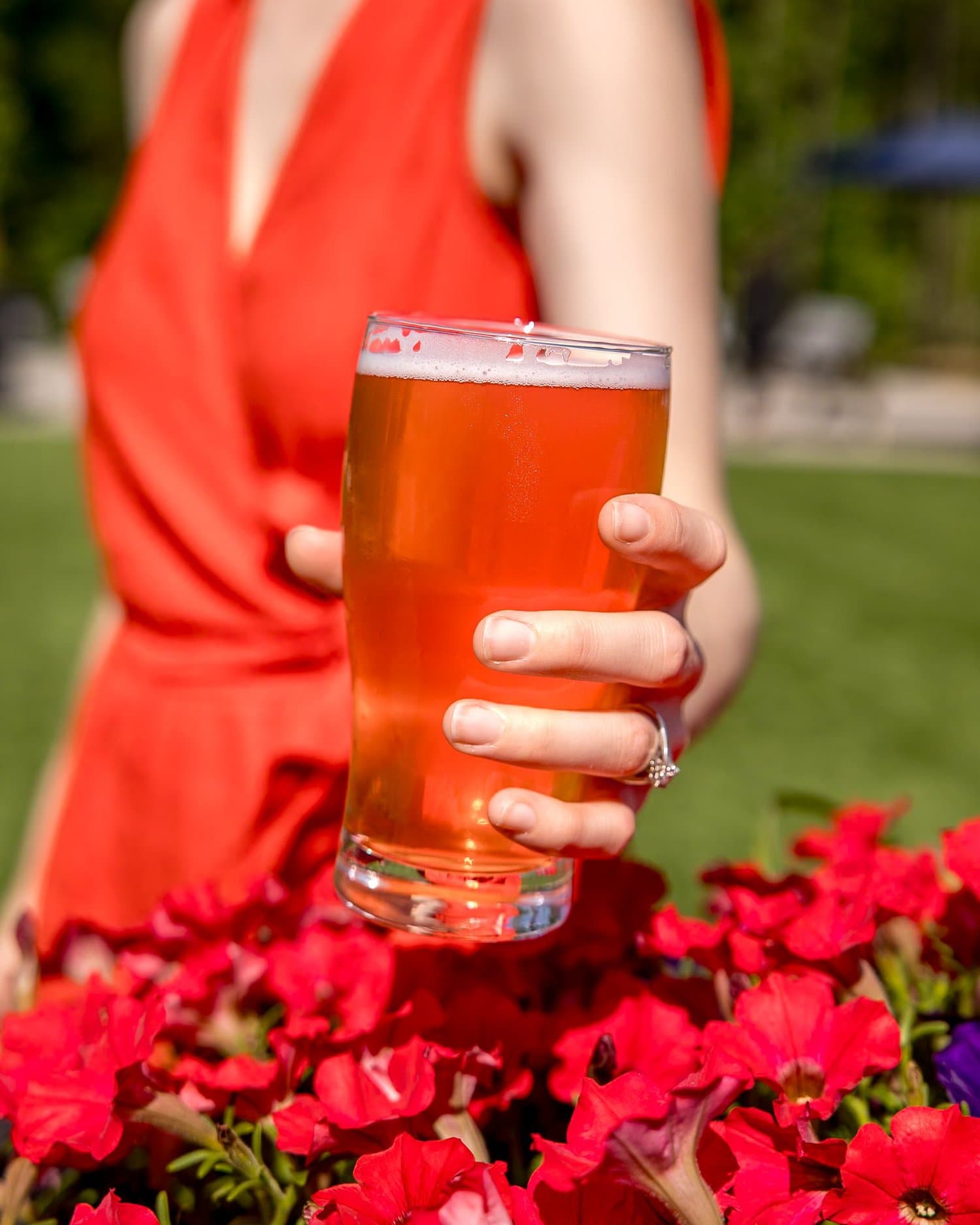 A fresh Hidden Wit beer enjoyed outdoors